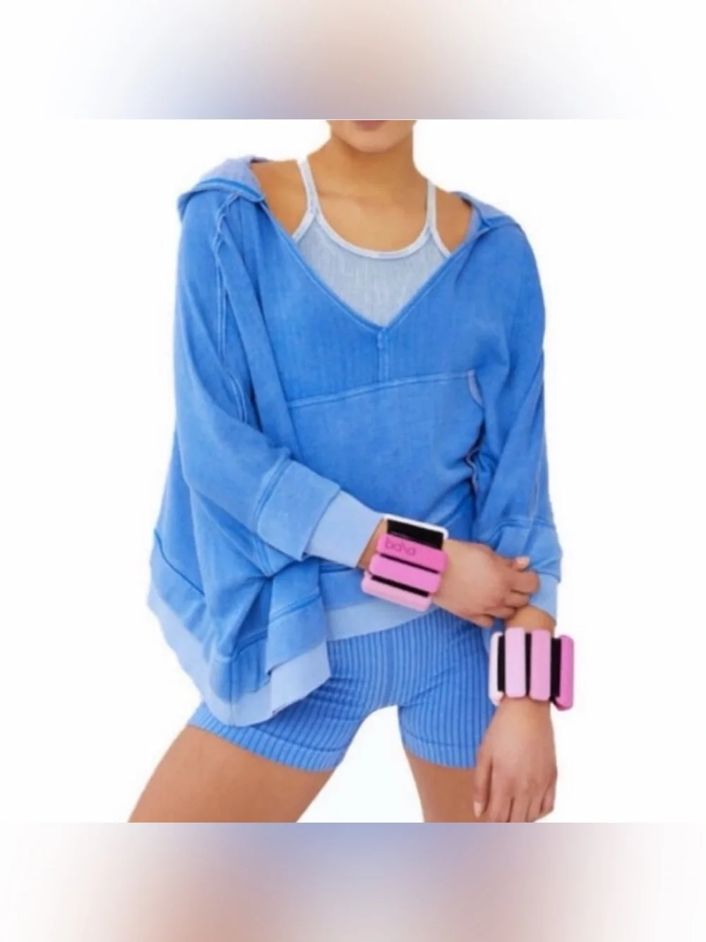 Free People Movement Bonfire Hoodie Cosmic Cobalt Blue Size Medium - Picture 1 of 10